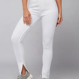 DOLCE CRUDO Women Solid Mid-Rise Skinny Fit Stretchable Jeans-picture-20