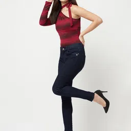 Crimsoune Club Women Navy Blue Super Skinny Fit Stretchable Jeans-image-75