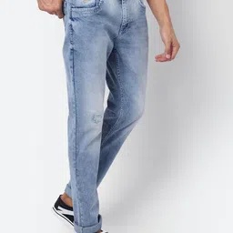 Cantabil Men Blue Mildly Distressed Heavy Fade Jeans image 2