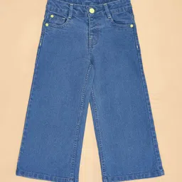 Pantaloons Junior Girls Cropped Flared Mid-Rise Slash Knee Jeans image 3