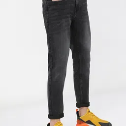 HIGHLANDER Men Grey Tapered Fit Heavy Fade Stretchable Jeans image 2