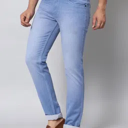 RJ Denim Men Slim Fit Low Distress Heavy Fade Stretchable Jeans image 2