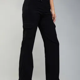 DOLCE CRUDO Women Wide Leg High-Rise Clean Look Stretchable Jeans-picture-36