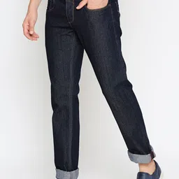Basics Men Navy Blue Solid Slim Fit Clean Look Stretchable Jeans image 2