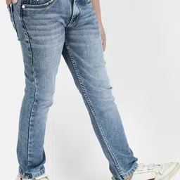 Crimsoune Club Boys Clean Look Whiskers & Chevrons Heavy Fade Slim Fit Stretchable Jeans image 2