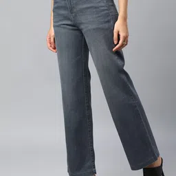 Xpose Women Grey Comfort Wide Leg Light Fade Stretchable Jeans image 3