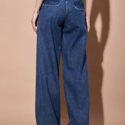 SASSAFRAS BASICS Women Wide leg Mid-Rise Clean Look Heavy Fade Wide Leg Jeans image 3