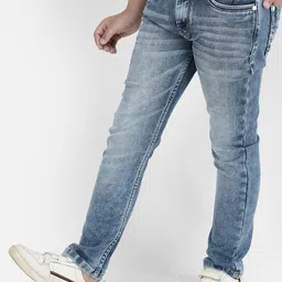 Crimsoune Club Boys Clean Look Whiskers & Chevrons Heavy Fade Slim Fit Stretchable Jeans image 4