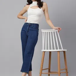 BAESD Women High-Rise Flared Stretchable Jeans image 4