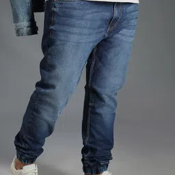 Freeform by High Star Plus Size Men Tapered jogger Fit Pure Cotton Jeans image 4