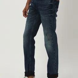 Mufti Men Slim Fit Heavy Fade Clean Look Whiskers Stretchable Jeans image 4