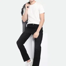 Dennis Lingo Men Straight Fit Mid-Rise Dark Shade Clean Look Stretchable Jeans image 5