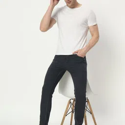 AngelFab Men Jean Skinny Fit Clean Look Cotton Jeans image 2