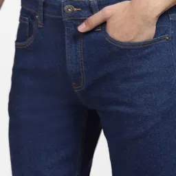 Jack & Jones Men Dark Shade Slim Fit Cotton Jeans image 5