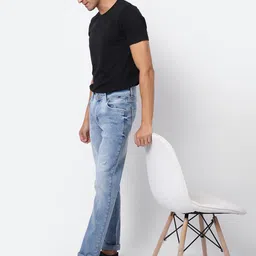 Cantabil Men Blue Mildly Distressed Heavy Fade Jeans image 5