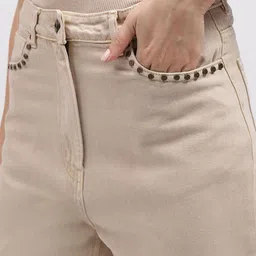 ELLE Women Straight Fit Clean Look Mid Rise Cotton Jeans image 3