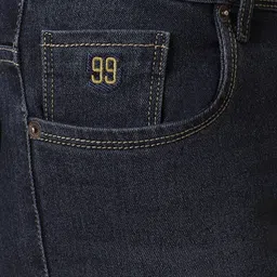 HJ HASASI Men Dark Shade Light Fade Mid-Rise Clean Look Whiskers Stretchable Cotton Jeans image 2