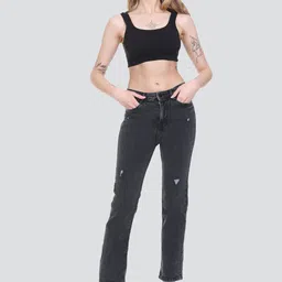 HONNETE Women Lean Slim Fit Low Distress Stretchable Denim Jeans-picture-13