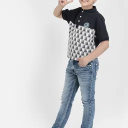 Crimsoune Club Boys Clean Look Whiskers & Chevrons Heavy Fade Slim Fit Stretchable Jeans image 3