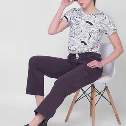 Crimsoune Club Women Clean Look Wide Leg Cropped Length Stretchable Jeans-image-14