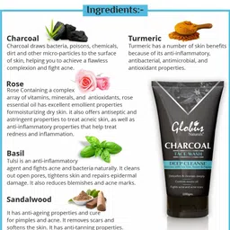 Globus naturals Set of 4 Deep Cleanse Charcoal Face Wash with Tea Tree & Neem 100 g each image 2