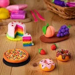crafty villa Dry DIY Ultra Light Different Color Clay with Tools Set for Kids (12 pcs) image 2