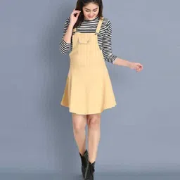 Women Beige Dungaree-image-5
