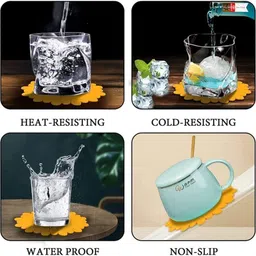 openzest Flexible Durable Non Slip Silicone Sunflower Trivet Mats for Hot Mug and Glasses silicone Trivet image 3