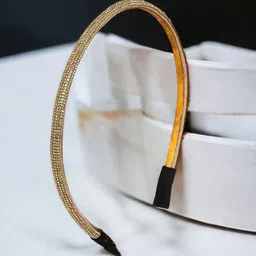 OOMPH Women Gold Toned Embellished Hairband-image-38