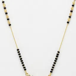Kennice Gold-Plated American Diamond-Studded & Beaded Mangalsutra image 3