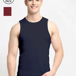 Friskers  Men Pack Of 2 Solid Pure Cotton Apple Cut Innerwear Vests-picture-11