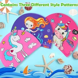 EL REGALO Pack Of 3 Printed Swimming Cap image 5