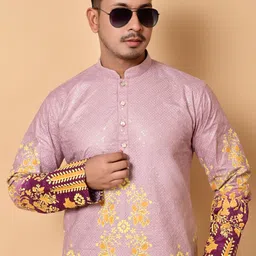nfc creation Men Cotton Rayon Kurta Pyjama Set image 4