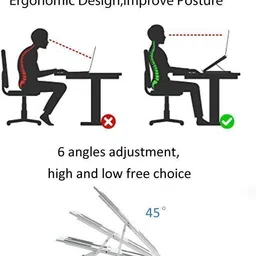 QueryZen laptop stand with adjustable folding Laptop Stand, Portable Laptop Mount, Adjustable Holder Riser Aluminium Desk Stand Rotatable Laptop Stand with Adjustable Height Compatible with Universal Laptops image 4