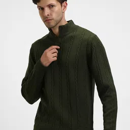 Dennis Lingo Self Design Cable Knit Acrylic Pullover image 1