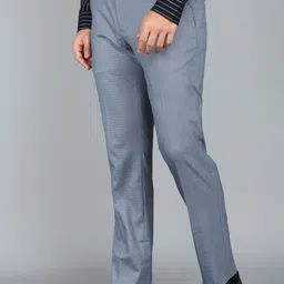 van heusen Men Slim Fit Grey Polyester Trousers image 3