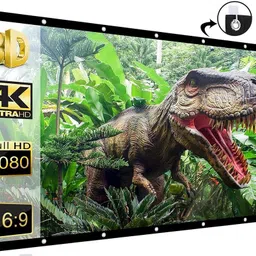 royality 75 inch 16:9 HD Projector Screen, Anti-Crease Foldable Portable, white matt Projector Screen (Width 64 cm x 37 cm Height)-image-0