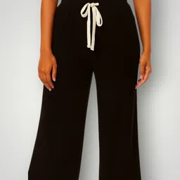 epicdesigns Women Comfort Fit Black Pure Cotton Trousers-picture-35
