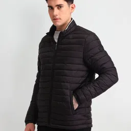 arrow sport Men Solid Puffer Jacket image 4