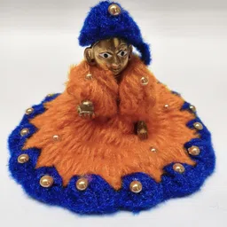 anyfashion size 0 Laddu Gopal Woolen Poshak Moti Winter Dress Laddu Gopal Multicolor dress Dress image 4