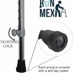 runmex Strong Aluminum Black Elbow Crutch for Men, Women & Seniors Walking Stick image 5
