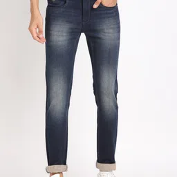 Men Tapered Fit Mid Rise Blue Jeans-image-1