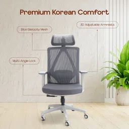SILLABOUT PHOENIX Ergonomic CHR ,Lumber sup,SyncMech ,2-Years Ltd warranty. Mesh, Fabric Office Adjustable Arm Chair image 2