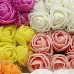 khusha creations Multicolor Artificial Foam Rose Flowers for DIY Craft, Decor & Gift Packing Multicolor Rose Artificial Flower image 5