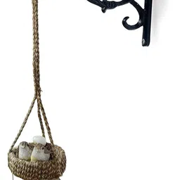 sharpex Design Black Wall Bracket Hanger for Garden Pots, Hanging Flower Pots, Bird Feeder Bracket -Black (20 X 27 X 3) Shelf Bracket image 3