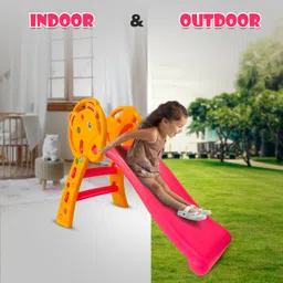 toy plus Freestanding Foldable Slide for Kids (24+ Months, Orange & Pink) image 4