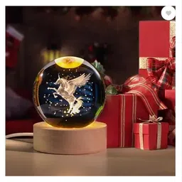 flisco 3D HORSE CRYSTAL BALL LIGHT01 Night Lamp image 4