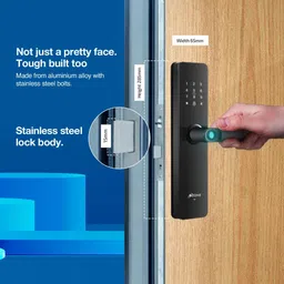OZONE Smart Wi-Fi Lock for Wooden & Metal Doors, 4-Way Access, OzoLife App, Fingerprint, Password, RFID Card, 35-80 mm Door Thickness, Free Installation, 2 Years Warranty Smart Door Lock image 2