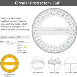 antiquity Pro Circle, Protector, pro circle 180 degree Ruler image 2