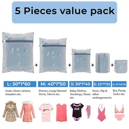 Kuber Industries White & Blue 18 Pieces Cactus Printed Reusable Laundry Bags With Zipper image 4